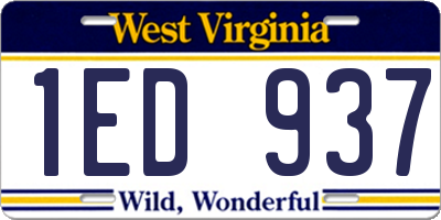 WV license plate 1ED937