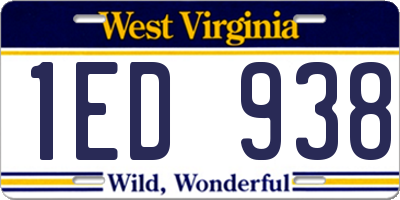 WV license plate 1ED938