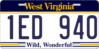 WV license plate 1ED940
