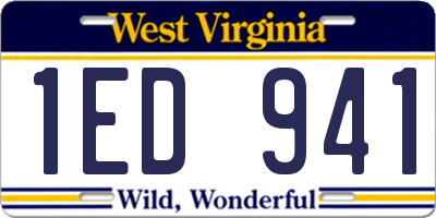 WV license plate 1ED941