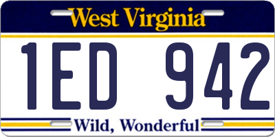 WV license plate 1ED942