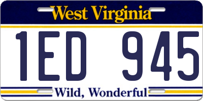 WV license plate 1ED945