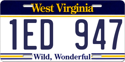 WV license plate 1ED947