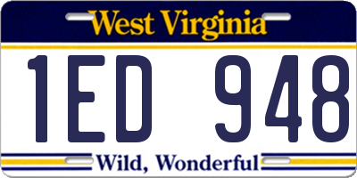 WV license plate 1ED948