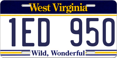 WV license plate 1ED950