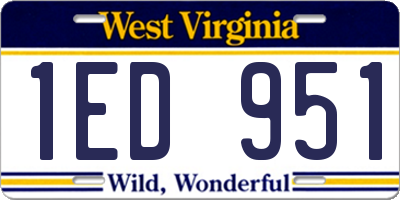 WV license plate 1ED951