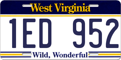 WV license plate 1ED952