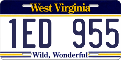 WV license plate 1ED955