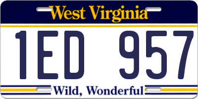 WV license plate 1ED957