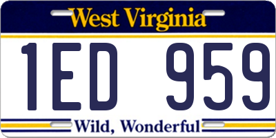 WV license plate 1ED959