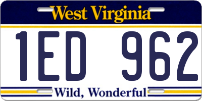 WV license plate 1ED962