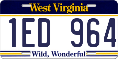 WV license plate 1ED964