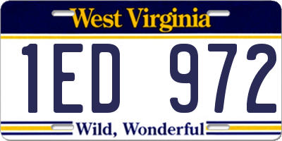 WV license plate 1ED972