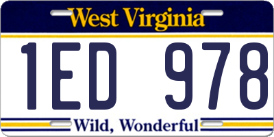WV license plate 1ED978