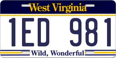 WV license plate 1ED981