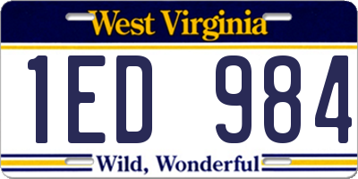 WV license plate 1ED984
