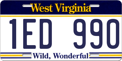 WV license plate 1ED990