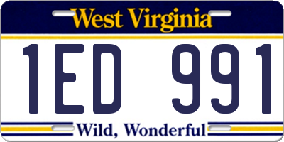 WV license plate 1ED991