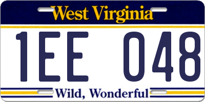 WV license plate 1EE048