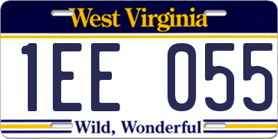 WV license plate 1EE055