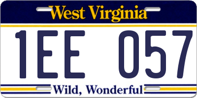 WV license plate 1EE057