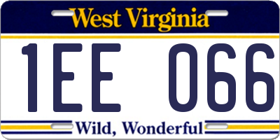 WV license plate 1EE066