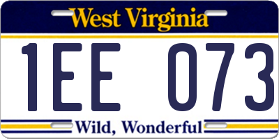 WV license plate 1EE073
