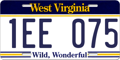 WV license plate 1EE075
