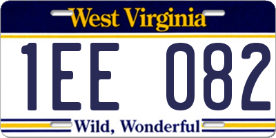 WV license plate 1EE082