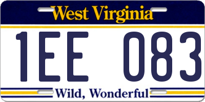 WV license plate 1EE083