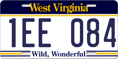 WV license plate 1EE084