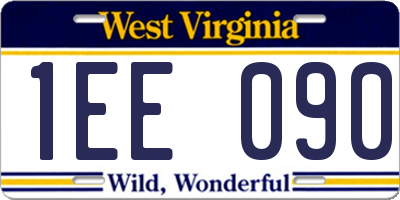 WV license plate 1EE090