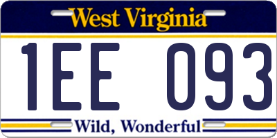 WV license plate 1EE093