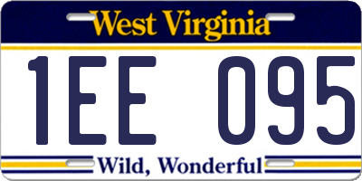 WV license plate 1EE095
