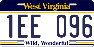 WV license plate 1EE096