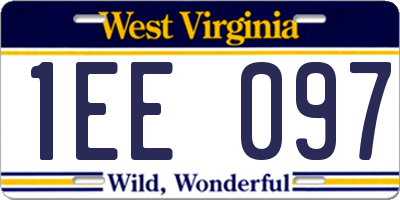 WV license plate 1EE097