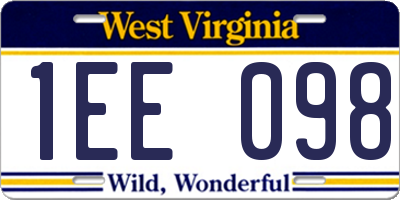 WV license plate 1EE098