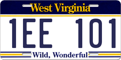 WV license plate 1EE101