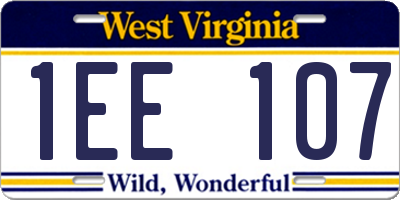 WV license plate 1EE107