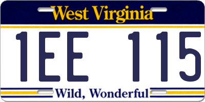 WV license plate 1EE115