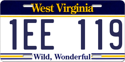 WV license plate 1EE119