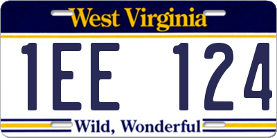 WV license plate 1EE124