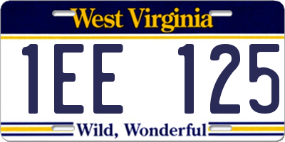 WV license plate 1EE125