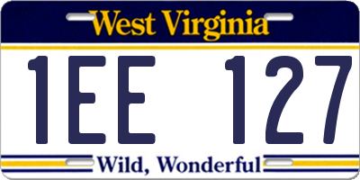 WV license plate 1EE127