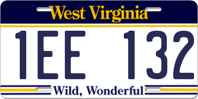 WV license plate 1EE132