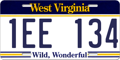 WV license plate 1EE134