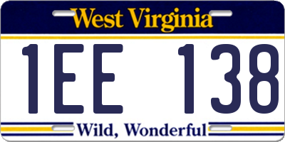 WV license plate 1EE138