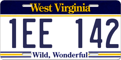 WV license plate 1EE142