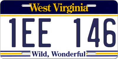WV license plate 1EE146
