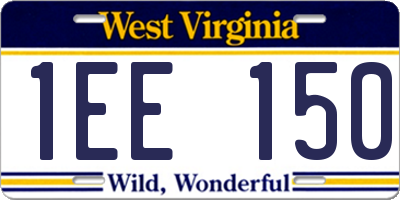 WV license plate 1EE150